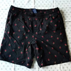 Black & Rose Print Shorts